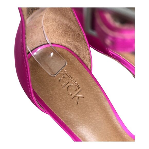 Nordstrom's Barbiecore Hot Pink Open Toe Strappy Rhinestone Stiletto Heel 8.5 - Picture 14 of 16